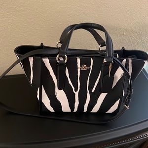 Black and white coach purse